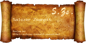 Salczer Zsanett névjegykártya